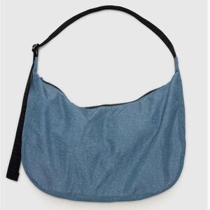 BAGGU Large Nylon Crescent Bag Digital Denim
